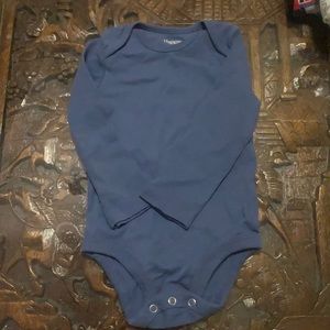 Blue long sleeve Hanes onesie